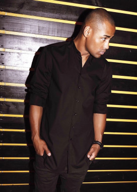 Рубашка мужская без воротника черная Black Limit Изображение Рубашка мужская без воротника черная Black Limit