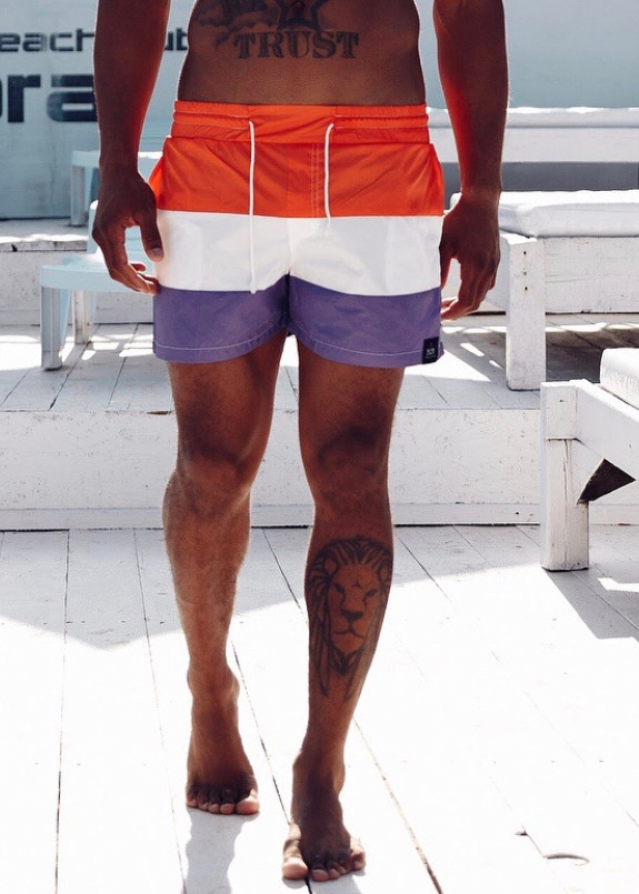Плавки мужские оранж-белый-фиолет Black Limit Изображение Плавки мужские оранж-белый-фиолет Black Limit