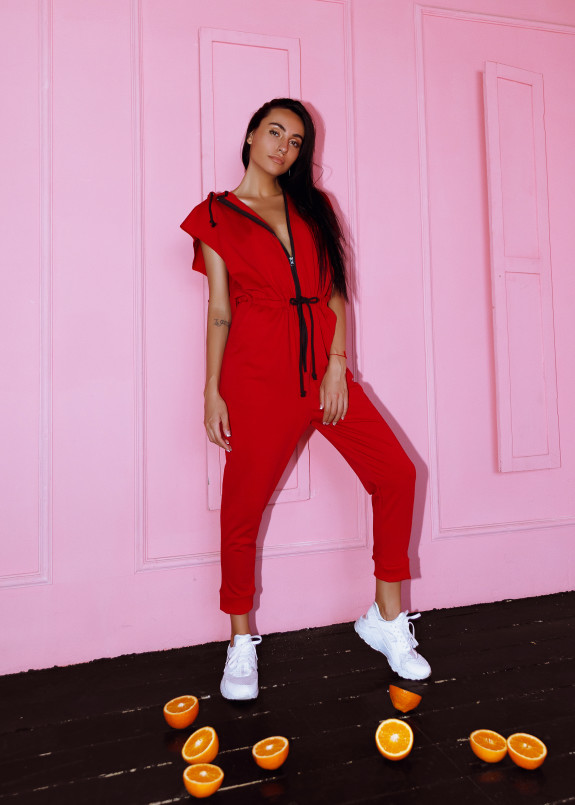 Комбинезон женский красный She Black Limit Изображение Комбинезон женский красный She Black Limit