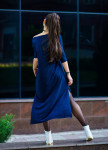 Изображение Платье асимметричное из тонкой ангоры синее MARO