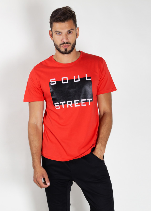 Футболка мужская красная Soul Street MFStore Изображение Футболка мужская красная Soul Street MFStore