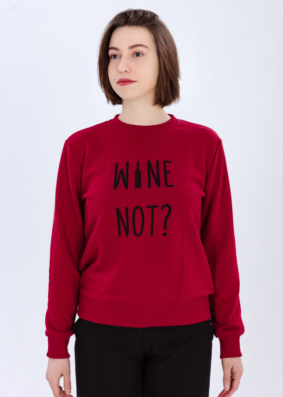 Изображение Свитшот женский бордовый Wine Not DREAMPL