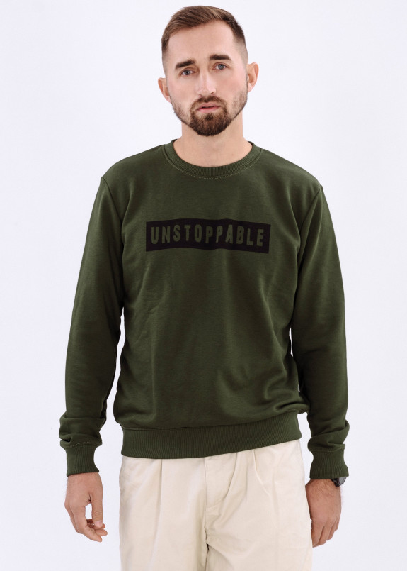 Свитшот мужской темно-зеленый Unstoppable DREAMPL Изображение Свитшот мужской темно-зеленый Unstoppable DREAMPL