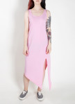 Изображение Платье-майка с асимметричным низом розовое MFS BRAND