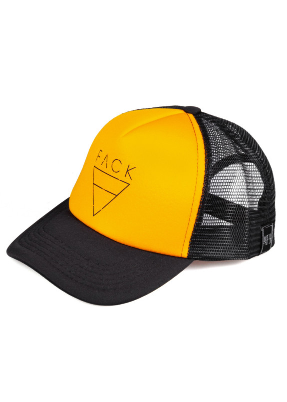 Кепка с принтом Fuck черная с желтым MFS BRAND Изображение Кепка с принтом Fuck черная с желтым MFS BRAND