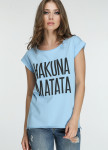 Футболка женская голубая HAKUNA MATATA Marani Изображение Футболка женская голубая HAKUNA MATATA Marani