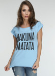 Футболка женская голубая HAKUNA MATATA Marani Изображение Футболка женская голубая HAKUNA MATATA Marani