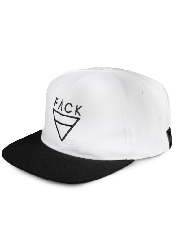 Кепка двухцветная с вышивкой Fuck белая с черным MFS BRAND Изображение Кепка двухцветная с вышивкой Fuck белая с черным MFS BRAND