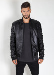 Бомбер с жатыми рукавами и пропиткой черный MFS BRAND Изображение Бомбер с жатыми рукавами и пропиткой черный MFS BRAND