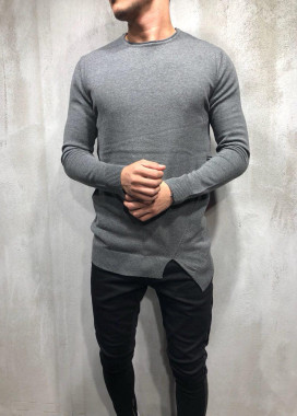 СЕРЫЙ ТРИКОТАЖНЫЙ ЛОНГСЛИВ С АССИМЕТРИЧНЫМ НИЗОМ MFSTORE Изображение СЕРЫЙ ТРИКОТАЖНЫЙ ЛОНГСЛИВ С АССИМЕТРИЧНЫМ НИЗОМ MFSTORE