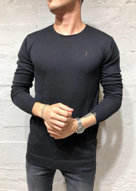 Трикотажный лонгслив с дырками на манжетах MFSTORE Изображение Трикотажный лонгслив с дырками на манжетах MFSTORE