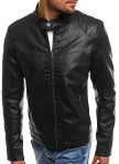 Изображение Куртка мужская из эко-кожи с вставками на плечах черная MFSTORE