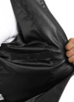 Изображение Куртка из эко-кожи с капюшоном и лого черная MFSTORE