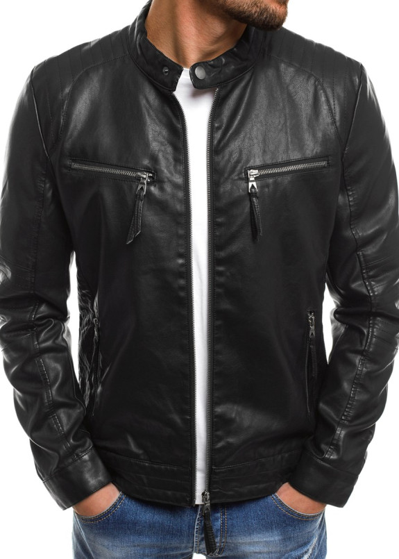 КУРТКА ИЗ ЭКО-КОЖИ С ДВУМЯ КАРМАНАМИ НА ГРУДИ ЧЕРНАЯ MFSTORE Изображение КУРТКА ИЗ ЭКО-КОЖИ С ДВУМЯ КАРМАНАМИ НА ГРУДИ ЧЕРНАЯ MFSTORE