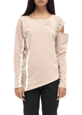 Кофта асимметричного кроя с разрезами на плечах LUT Изображение Кофта асимметричного кроя с разрезами на плечах LUT