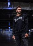 Стильный свитшот черного цвета с контрастной надписью DIAMOND Изображение Стильный свитшот черного цвета с контрастной надписью DIAMOND