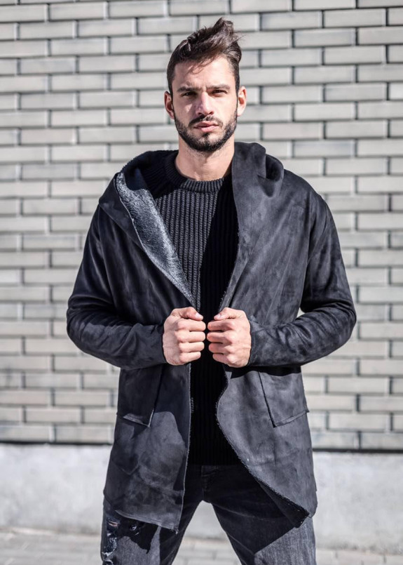 Мужской кардиган с эко-замши MFSTORE Изображение Мужской кардиган с эко-замши MFSTORE