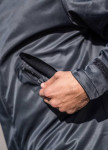 Изображение Черное пальто с плащевки MFSTORE