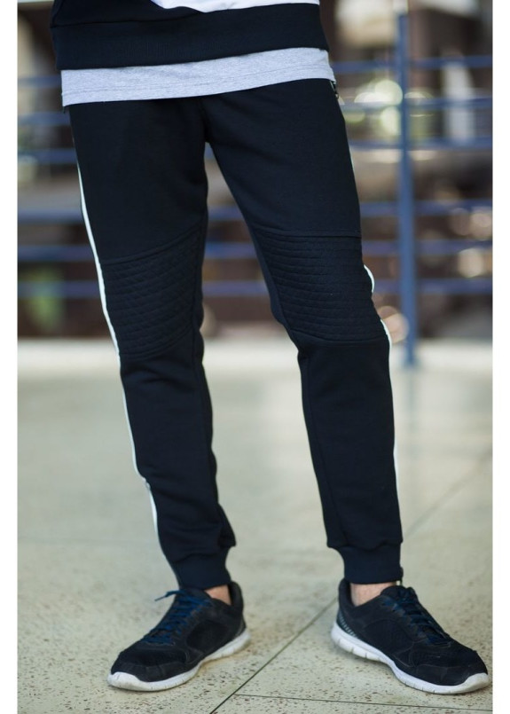 Джоггеры черные с лампасами  Shi Изображение Джоггеры черные с лампасами  Shi