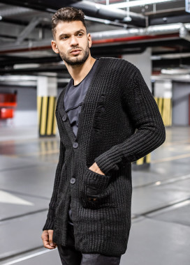 Вязаный кардиган на пуговицах MFSTORE Изображение Вязаный кардиган на пуговицах MFSTORE