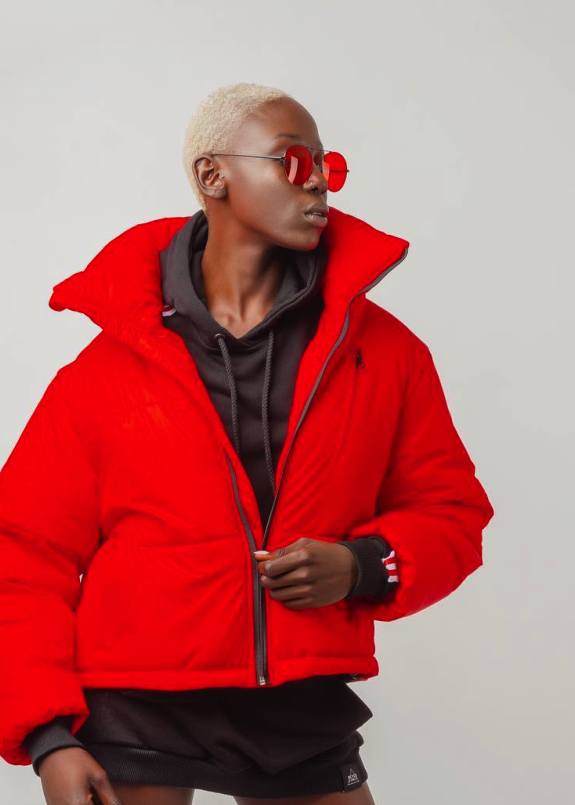 Куртка оверсайз красная SHE Изображение Куртка оверсайз красная SHE