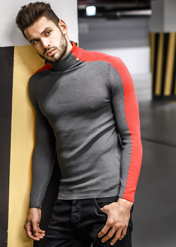 Серый реглан с красными вставками MFSTORE Изображение Серый реглан с красными вставками MFSTORE