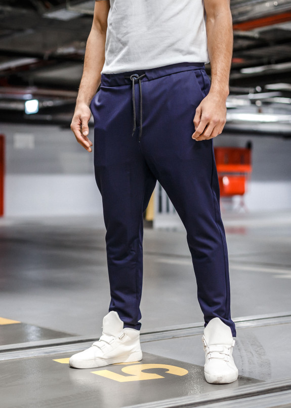 Джоггеры синие  с черным шнурком MFSTORE Изображение Джоггеры синие  с черным шнурком MFSTORE