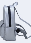 Рюкзак женский с накладным карманом серебряный Twins Store Изображение Рюкзак женский с накладным карманом серебряный Twins Store