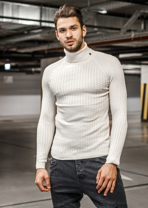 Белый гольф с высокой горловиной Mfstore Изображение Белый гольф с высокой горловиной Mfstore