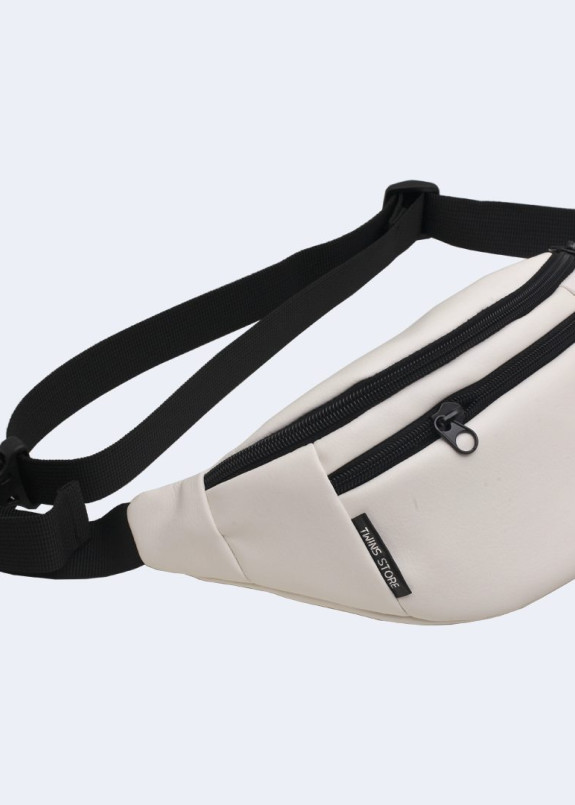 Белая кожаная бананка Twins Store Изображение Белая кожаная бананка Twins Store