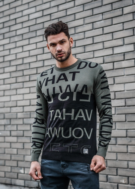 Кофта двухцветная с буквами MFSTORE Изображение Кофта двухцветная с буквами MFSTORE