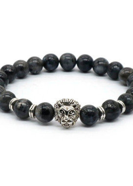 Браслет из натурального камня темно-серый LEO FASHION Изображение Браслет из натурального камня темно-серый LEO FASHION