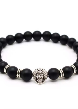 Браслет из натурального камня черный индеец FASHION Изображение Браслет из натурального камня черный индеец FASHION