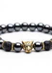 Браслет из натурального камня серый с золотом leopard Fashion Изображение Браслет из натурального камня серый с золотом leopard Fashion