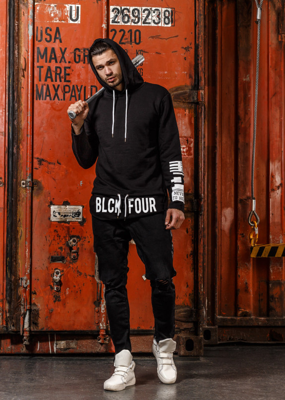 Кофта с надписью снизу BLACK four Mfstore Изображение Кофта с надписью снизу BLACK four Mfstore