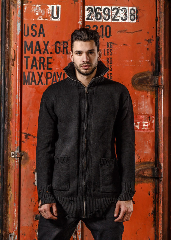 Кардиган на молнии с необработанными краями Mfstore Изображение Кардиган на молнии с необработанными краями Mfstore