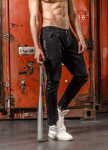 Черные джоггеры с черными лампасами мужские MFSTORE Изображение Черные джоггеры с черными лампасами мужские MFSTORE