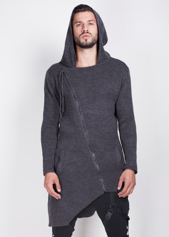 Кардиган с косой молнией и вставкой на ней MFStore Изображение Кардиган с косой молнией и вставкой на ней MFStore