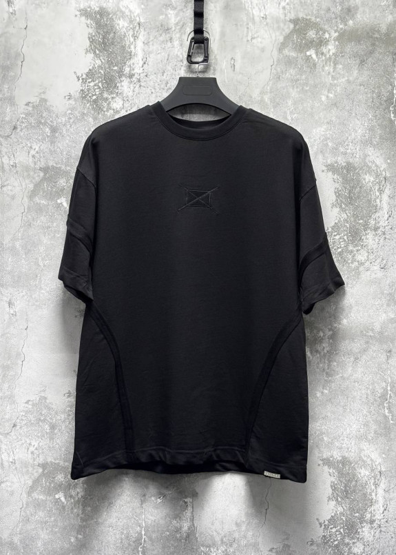 Футболка базова оверсайз чорна з вставками MFStore Изображение Футболка базова оверсайз чорна з вставками MFStore