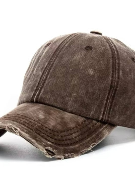 Бейсболка з бавовняної тканини з потертостями коричнева MFStore Изображение Бейсболка з бавовняної тканини з потертостями коричнева MFStore