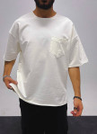 Футболка оверсайз з карманом на грудях біла MFStore Изображение Футболка оверсайз з карманом на грудях біла MFStore