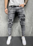 Изображение Джинсы узкие мужские с рифлеными коленями серые MFStore