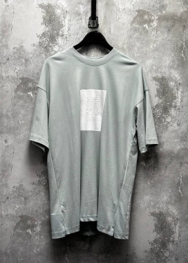 Футболка вільного крою з принтами і текстом ментолова MFStore Изображение Футболка вільного крою з принтами і текстом ментолова MFStore