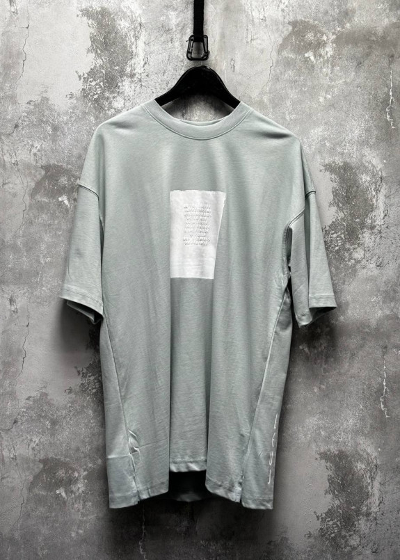 Футболка вільного крою з принтами і текстом ментолова MFStore Изображение Футболка вільного крою з принтами і текстом ментолова MFStore