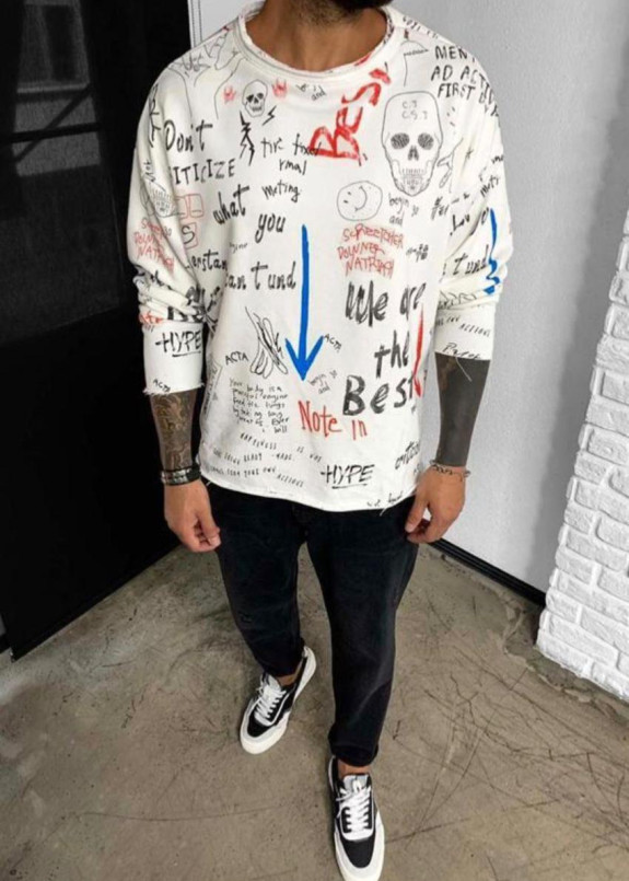 Кофта с текстом и черепом MFStore Изображение Кофта с текстом и черепом MFStore