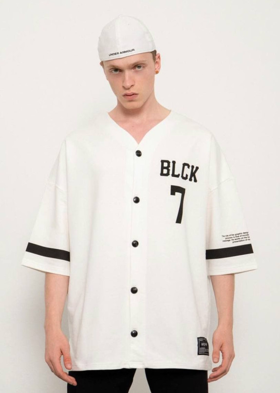 Футболка оверсайз на пуговицах белая Mfstore Изображение Футболка оверсайз на пуговицах белая Mfstore