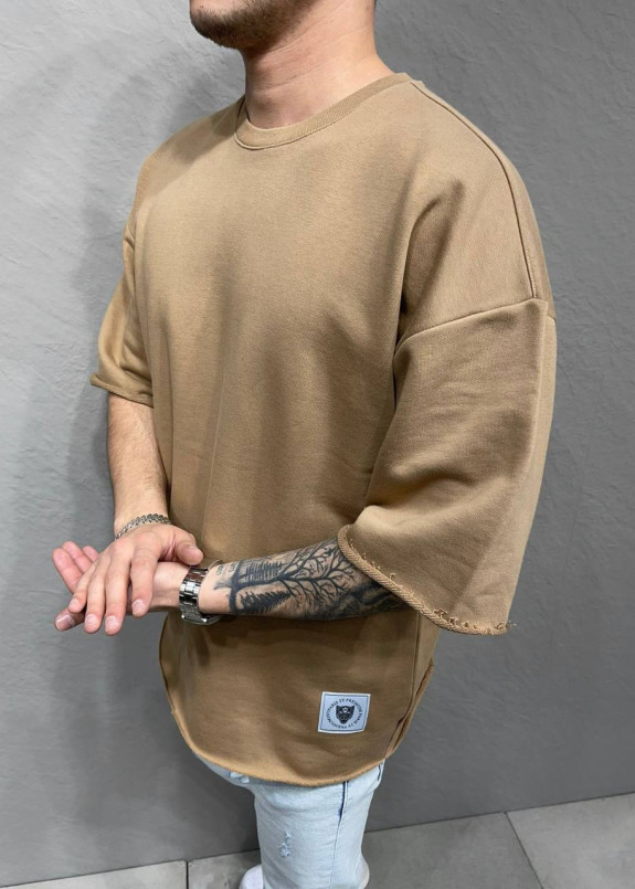 Футболка oversize з необробленими краями пісочна MFStore Изображение Футболка oversize з необробленими краями пісочна MFStore