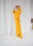 Костюм желтый тройка с штанами клеш Изображение Костюм желтый тройка с штанами клеш