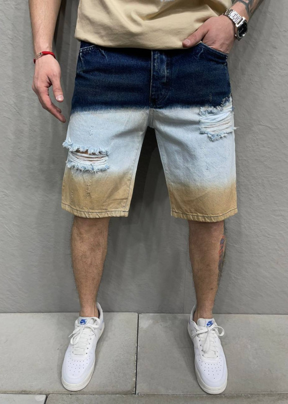 Изображение Шорти мужские трёхцветные джинсовые MFStore