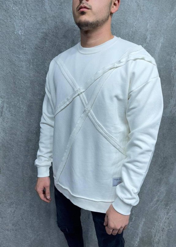 Дизайнерская кофта оверсайз белая MFStore Изображение Дизайнерская кофта оверсайз белая MFStore